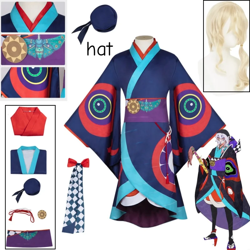 Mononoke Cosplay The Medicine Seller Cos Costume Wig Wide-Sleeve Kimono Purple Obi & Sun Print Unisex for Halloween Party
Mononoke Cosplay The Medicine Seller Cos Costume Wig Wide-Sleeve Kimono Purple Obi & Sun Print Unisex for Halloween Party
