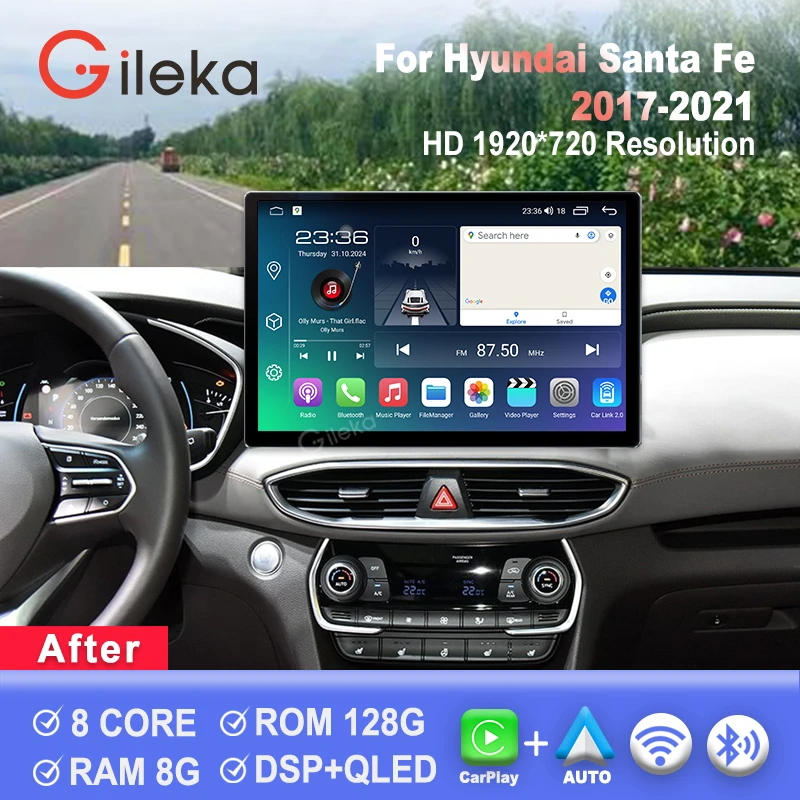13.1 Inch For Hyundai Santa Fe 2017 2018 2019 2020 2021 Car Radio Carplay Android Auto Multimedia Player GPS WiFi
13.1 Inch For Hyundai Santa Fe 2017 2018 2019 2020 2021 Car Radio Carplay Android Auto Multimedia Player GPS WiFi