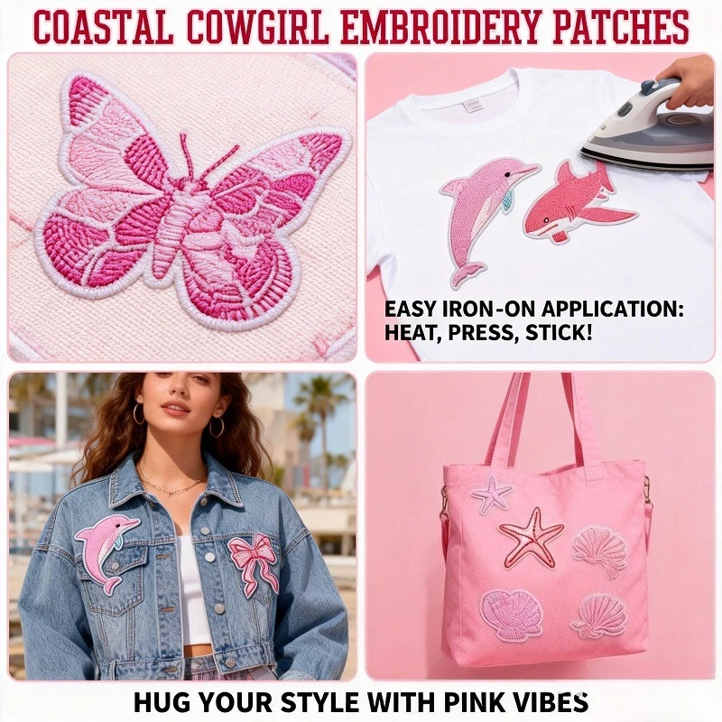 10/12PCS Wholesale Pink Girl Surf Pie Team Embroidery Cloth Turtle Patch Sticker Bow Shell Decoration Embroideried Big Shark
10/12PCS Wholesale Pink Girl Surf Pie Team Embroidery Cloth Turtle Patch Sticker Bow Shell Decoration Embroideried Big Shark