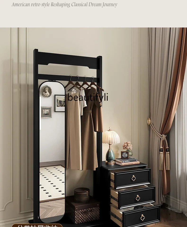 A15 American RetroTailstock Chest of Drawers Coat Rack Integrated Black Bedroom Solid Wood Storage Cabinet Rotatable Dressing Mi
A15 American RetroTailstock Chest of Drawers Coat Rack Integrated Black Bedroom Solid Wood Storage Cabinet Rotatable Dressing Mi