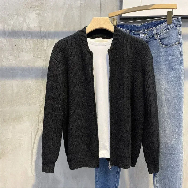 Men's Clothing Cardigan Collared Zipper Knit Sweater Male Plain Zip-up Solid Color Black Thick Winter High Quality Replica Old X
Men's Clothing Cardigan Collared Zipper Knit Sweater Male Plain Zip-up Solid Color Black Thick Winter High Quality Replica Old X