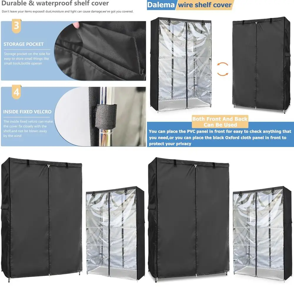 Heavy-Duty 600D Outdoor Storage Shelf Cover, 60x24x72 with Zipper and Clear Front
Heavy-Duty 600D Outdoor Storage Shelf Cover, 60x24x72 with Zipper and Clear Front