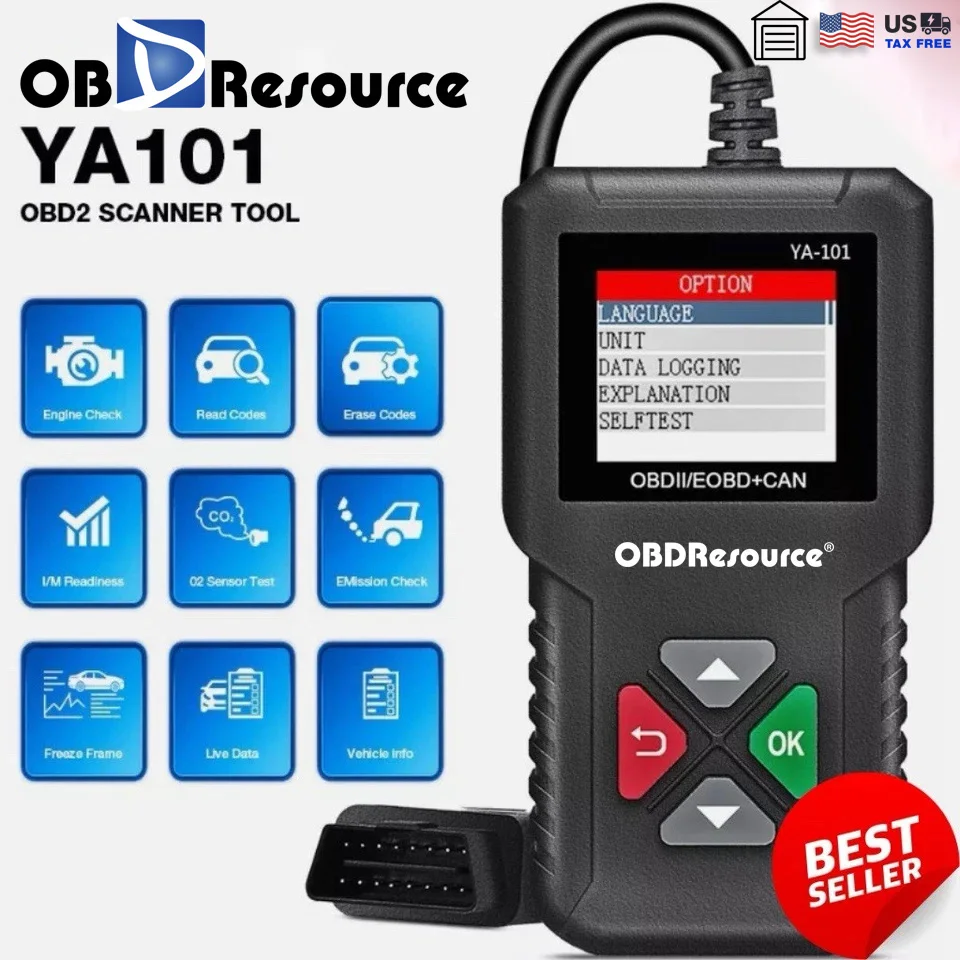 YA101 OBD2 Автомобильный диагностический инструмент Многоязычный считыватель кодов неисправностей Диагностический детектор 12 В Инструмент сканирования двигателя автомобиля 
YA101 OBD2 Автомобильный диагностический инструмент Многоязычный считыватель кодов неисправностей Диагностический детектор 12 В Инструмент сканирования двигателя автомобиля