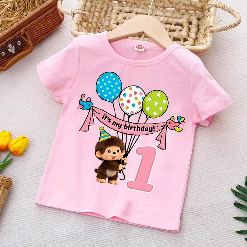 Monchhichi Children Short Sleeve T Shirt Cartoon Birthday Number Print Polyester Tees Girls Kawaii Summer Casual Crew Neck Tops
Monchhichi Children Short Sleeve T Shirt Cartoon Birthday Number Print Polyester Tees Girls Kawaii Summer Casual Crew Neck Tops
