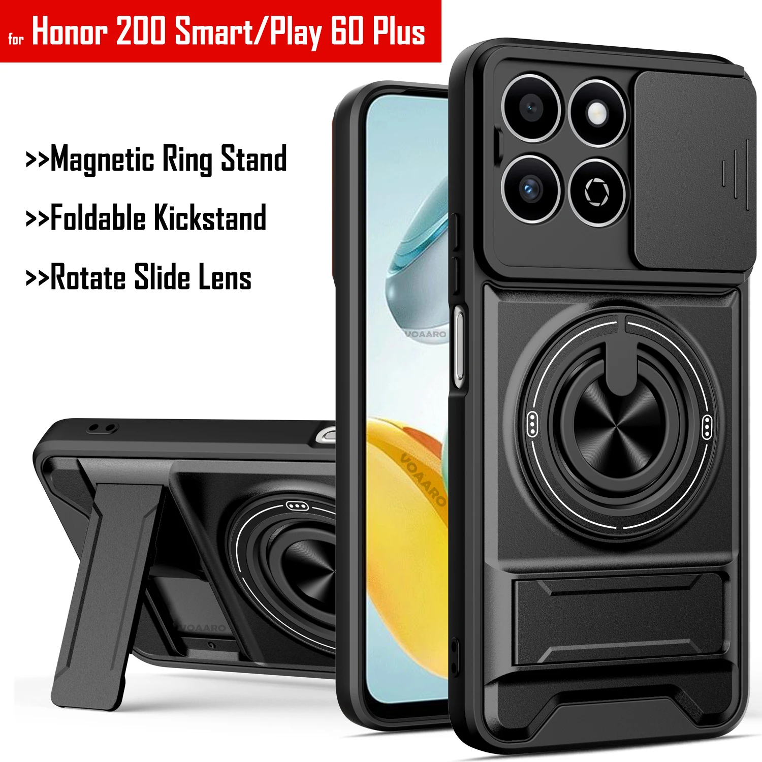 Rotate Slide Lens Funda for Honor 200 Smart Case Magnetic Ring Cover for Honor Play 60 Plus X7C Case Foldable stand Armor Capa
Rotate Slide Lens Funda for Honor 200 Smart Case Magnetic Ring Cover for Honor Play 60 Plus X7C Case Foldable stand Armor Capa