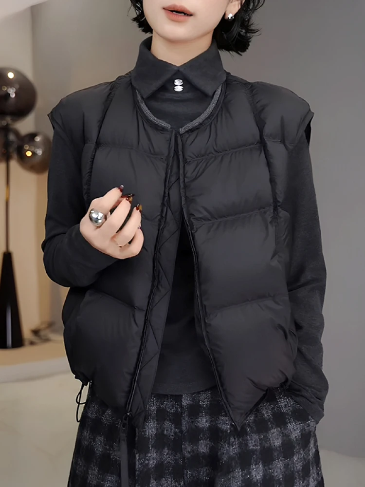 Fashionable Thickened down Cotton Vest Women's Autumn Winter New Style Sleeveless round Neck Outerwear Trendy Layering Top
Fashionable Thickened down Cotton Vest Women's Autumn Winter New Style Sleeveless round Neck Outerwear Trendy Layering Top
