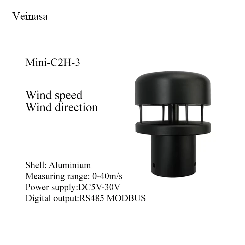 Mini-C2H-3 Aluminium Alloy 2 in 1 Ultrasonic Wind Speed Wind Direction Weather Station with -40-70 Range for Boat Airplane
Mini-C2H-3 Aluminium Alloy 2 in 1 Ultrasonic Wind Speed Wind Direction Weather Station with -40-70 Range for Boat Airplane
