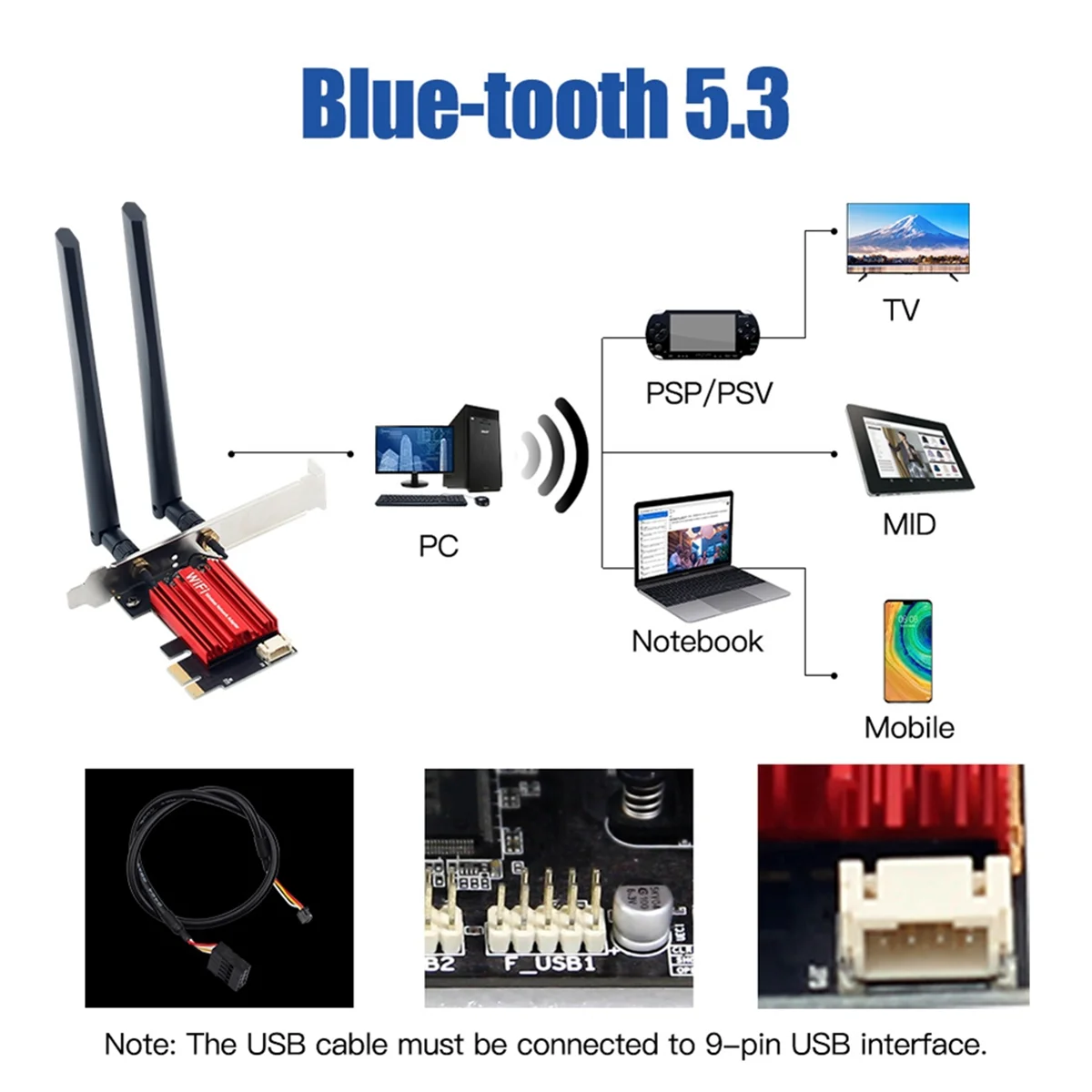 Hot Sale Wifi 6E AX210 PCIE Wifi Adapter 5400Mbps Wireless Ethernet Network Card BT 5.3 2.4G/5G Dual Band 802.11 for Win 10 11
Hot Sale Wifi 6E AX210 PCIE Wifi Adapter 5400Mbps Wireless Ethernet Network Card BT 5.3 2.4G/5G Dual Band 802.11 for Win 10 11