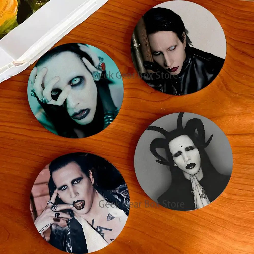 Singer Marilyn MansonS Round Coaster Non-slip table mat Insulated Coasters Kitchen Dining Room Tabletop Decor
Singer Marilyn MansonS Round Coaster Non-slip table mat Insulated Coasters Kitchen Dining Room Tabletop Decor