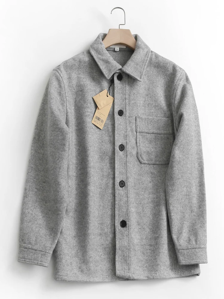 Men's Pure Color Patchwork ket irt Collar Single Button Winter New Faionable Versatile Woolen Coat Stand Fit Outerwear
Men's Pure Color Patchwork ket irt Collar Single Button Winter New Faionable Versatile Woolen Coat Stand Fit Outerwear