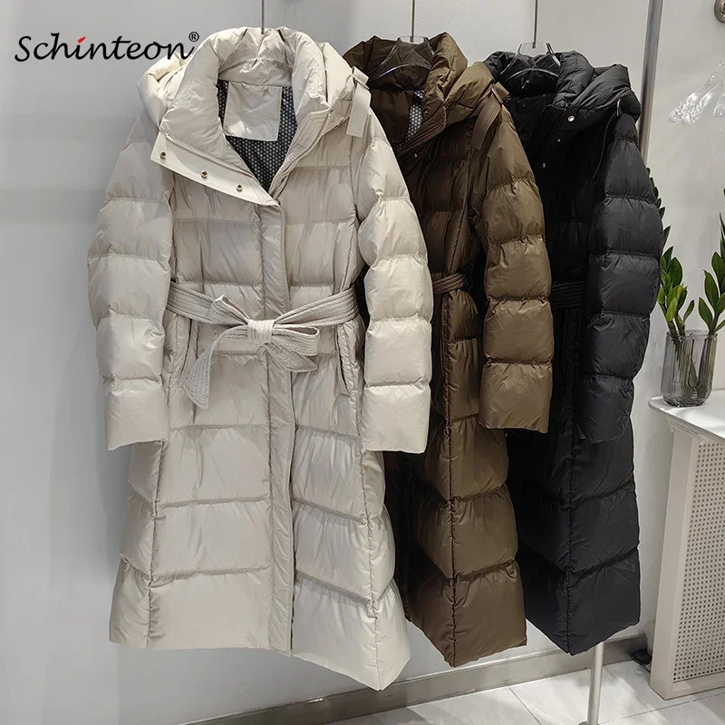 Schinteon женская длинная куртка на белом утином пуху, осень-зима, теплая офисная женская тонкая верхняя одежда с поясом на капюшоне, простой стиль, новинка 2024, новинка
Schinteon женская длинная куртка на белом утином пуху, осень-зима, теплая офисная женская тонкая верхняя одежда с поясом на капюшоне, простой стиль, новинка 2024, новинка