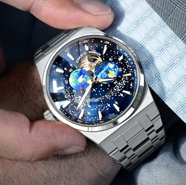 I&W Мужские автоматические часы 41 мм Механические наручные часы 5ATM Водонепроницаемые светящиеся сапфировые часы Маленькая земля Второй циферблат Скелет
I&W Мужские автоматические часы 41 мм Механические наручные часы 5ATM Водонепроницаемые светящиеся сапфировые часы Маленькая земля Второй циферблат Скелет