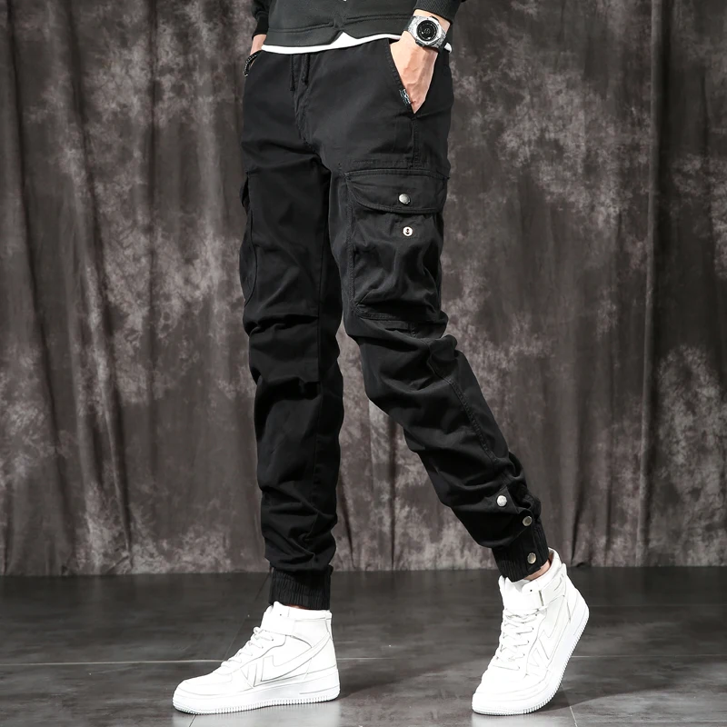 Fashion Tactical Black Cargo Pants Men Sport Jogging Casual Streetwear Hip Hop Elastic Waist Drawstring Trousers
Fashion Tactical Black Cargo Pants Men Sport Jogging Casual Streetwear Hip Hop Elastic Waist Drawstring Trousers