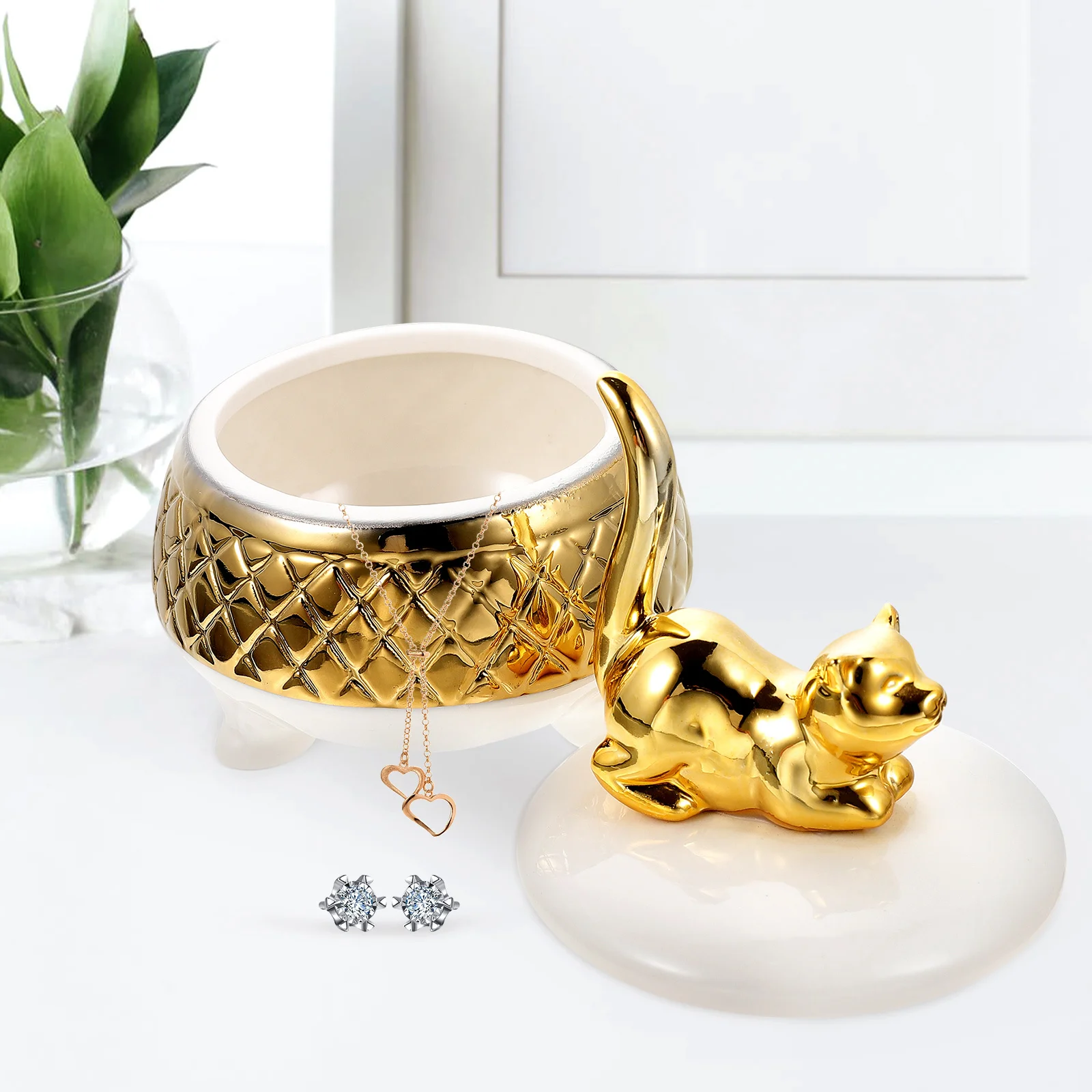 Ceramic Necklace Holder Jewelry Case Charm Jewellery Boxes Organizer Chest Storage
Ceramic Necklace Holder Jewelry Case Charm Jewellery Boxes Organizer Chest Storage