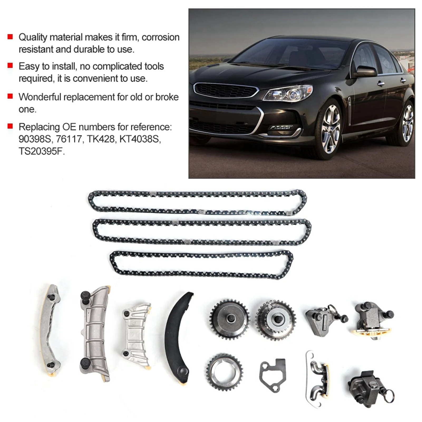 90398S TK428 Timing Chain Kit TK428 Fits for ATS 3.6L 217CID V6 Flex Dohc 13‑15 Timing Chain Kit for Timing Chain Kit
90398S TK428 Timing Chain Kit TK428 Fits for ATS 3.6L 217CID V6 Flex Dohc 13‑15 Timing Chain Kit for Timing Chain Kit