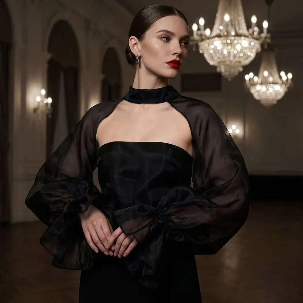 Puffy Bridal Sleeves Transparent High Neck Wedding Arm Sleeves Lantern Sleeve Ruffles Bride Shawl Sleeve Bridal Accessories
Puffy Bridal Sleeves Transparent High Neck Wedding Arm Sleeves Lantern Sleeve Ruffles Bride Shawl Sleeve Bridal Accessories