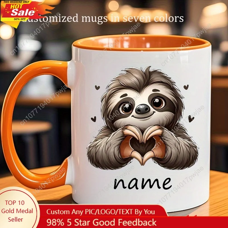 1pc Personalized Sloth Cup - Custom Name/Text Cute Sloth Holding Heart Design Double-Sided Printing, Dishwasher Heat-Resista
1pc Personalized Sloth Cup - Custom Name/Text Cute Sloth Holding Heart Design Double-Sided Printing, Dishwasher Heat-Resista