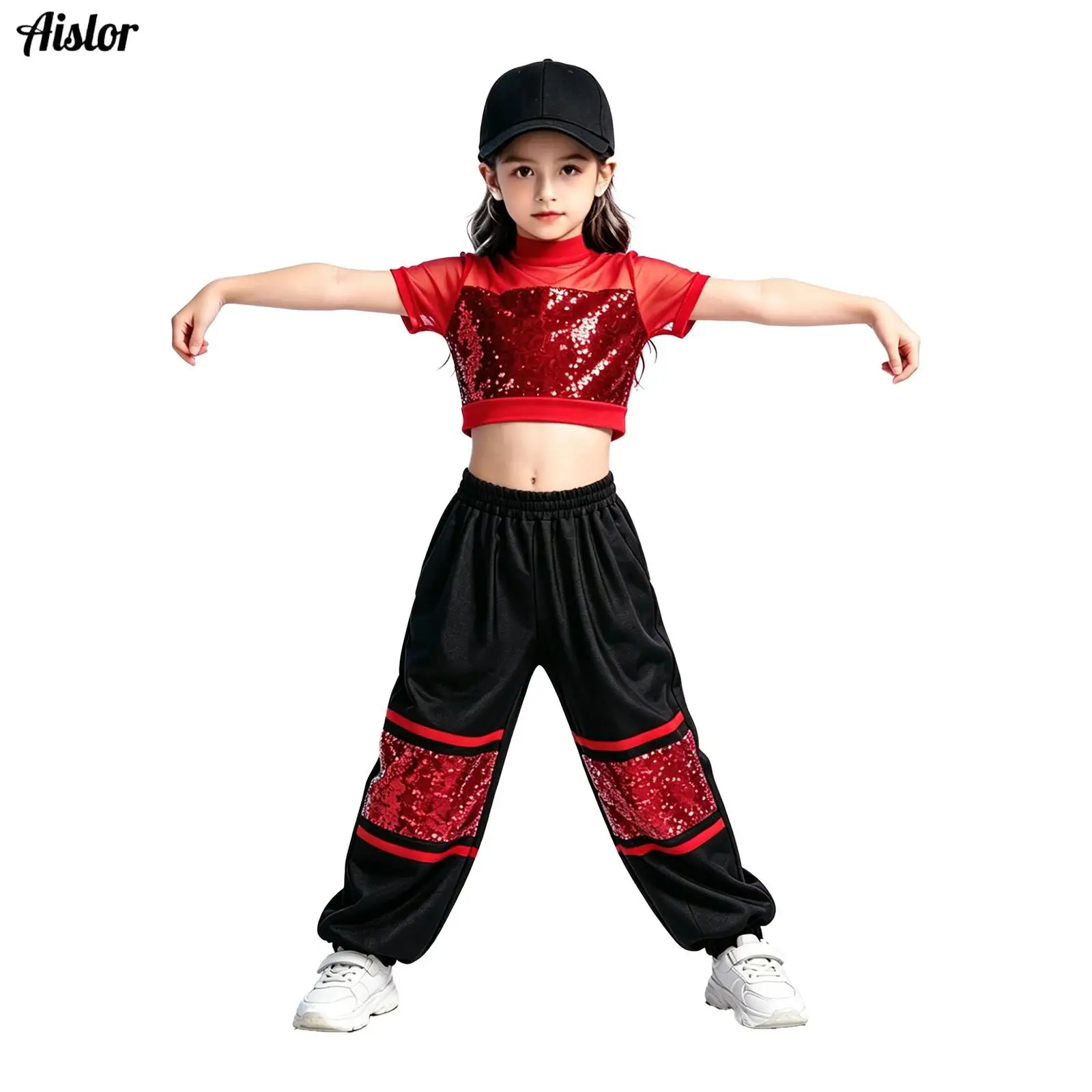 Kids Girls Jazz Hip-Hop Dance Outfits Sparkling Sequins Crop Top with Elastic Waist Metallic Pants Modern Street Dancewear Set
Kids Girls Jazz Hip-Hop Dance Outfits Sparkling Sequins Crop Top with Elastic Waist Metallic Pants Modern Street Dancewear Set