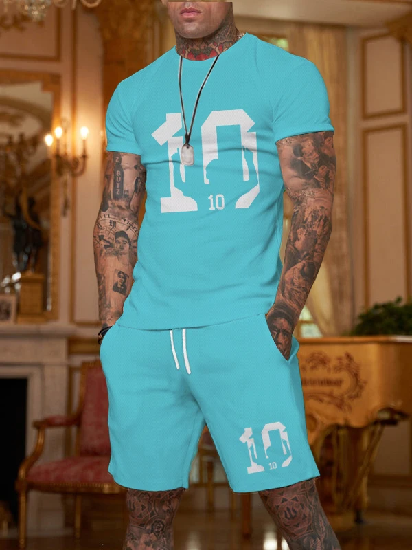 Summer new men's casual sports T-shirt shorts 2-piece set with digital printing soft and comfortable outdoor men's clothing
Summer new men's casual sports T-shirt shorts 2-piece set with digital printing soft and comfortable outdoor men's clothing