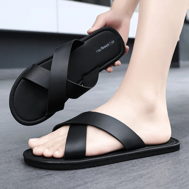 Northern Xinjiang wolf cowhide soft-sole summer slippers new style for wear non-slip men casual one-line flat beach
Northern Xinjiang wolf cowhide soft-sole summer slippers new style for wear non-slip men casual one-line flat beach
