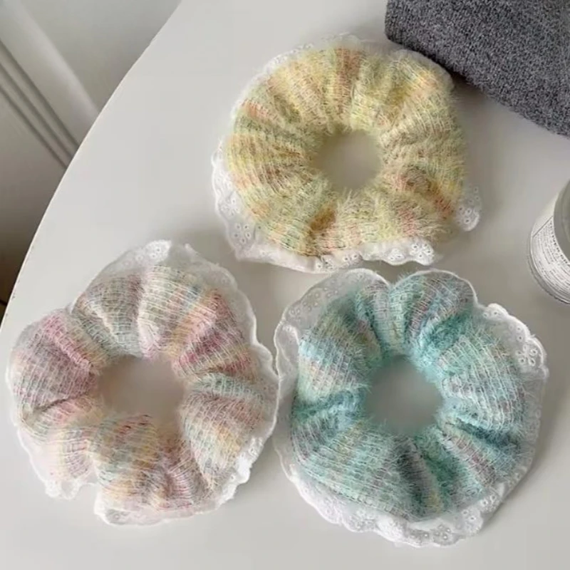 Fashionable Lace Large Iintestine Hair Ropes Colorful Wool Knitted Hair Tie High Elastic Rubber Band Women's Hair Accessories
Fashionable Lace Large Iintestine Hair Ropes Colorful Wool Knitted Hair Tie High Elastic Rubber Band Women's Hair Accessories