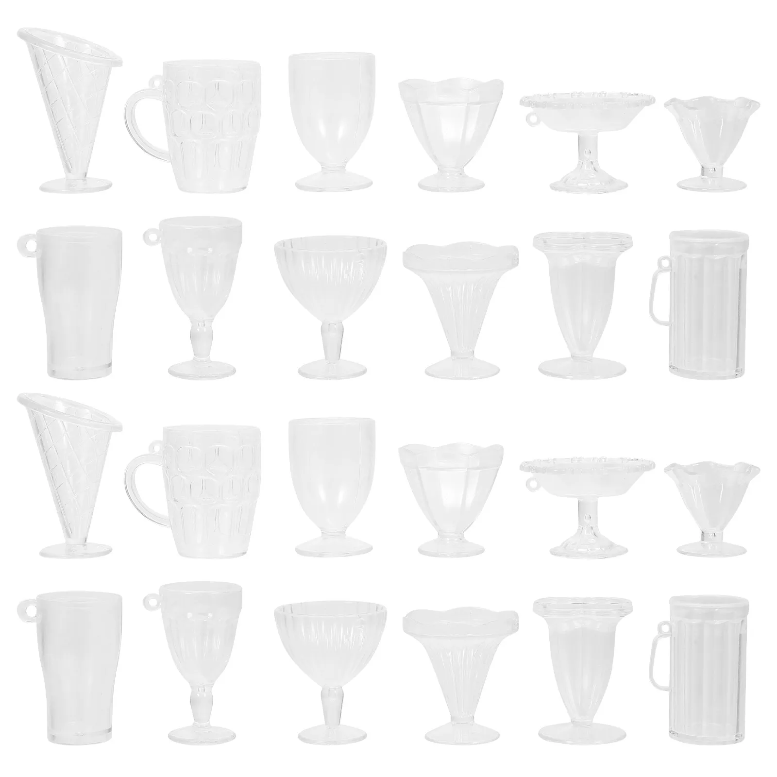 24Pcs Mini Ice Cream Sundae Cups Plastic Realistic Miniature Accessory for Mini House Decoration Dollhouse Kitchen Props
24Pcs Mini Ice Cream Sundae Cups Plastic Realistic Miniature Accessory for Mini House Decoration Dollhouse Kitchen Props