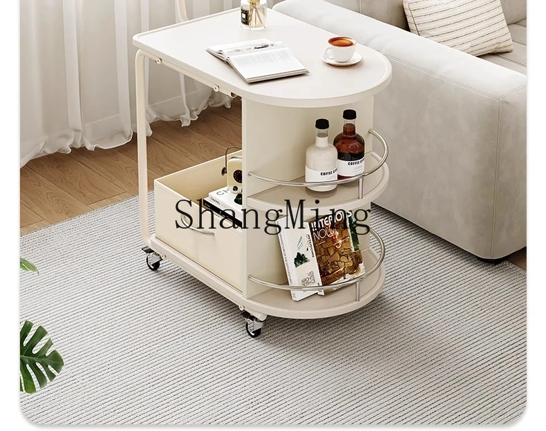 HJ cream wind sofa side few simple modern bedside side cabinet movable living room trolley household table
HJ cream wind sofa side few simple modern bedside side cabinet movable living room trolley household table