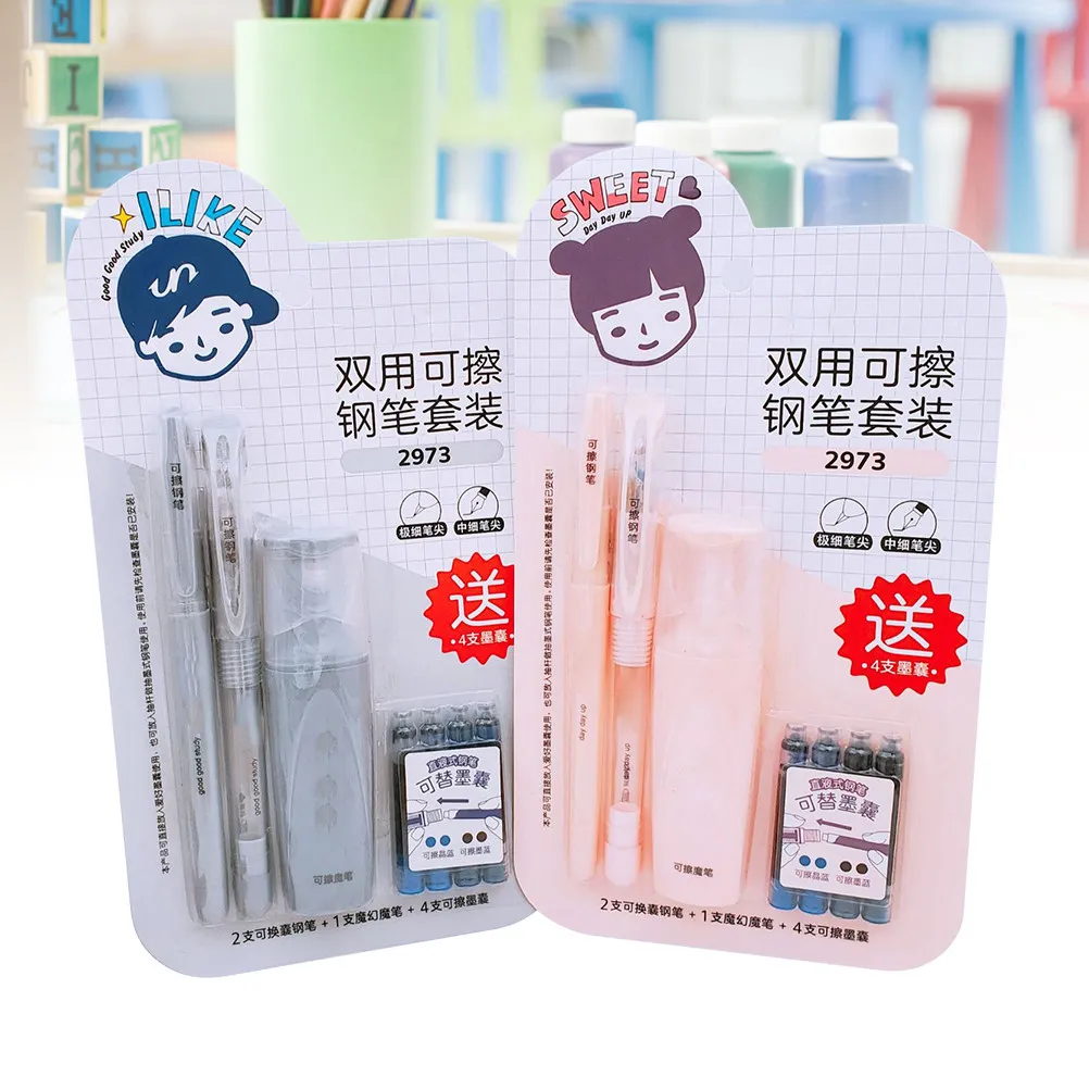 2Sets Fountain Pen Set Erasable Replaceable Ink Creative Smooth Writing Pens for School Office Children Stationery Calligraphy
2Sets Fountain Pen Set Erasable Replaceable Ink Creative Smooth Writing Pens for School Office Children Stationery Calligraphy