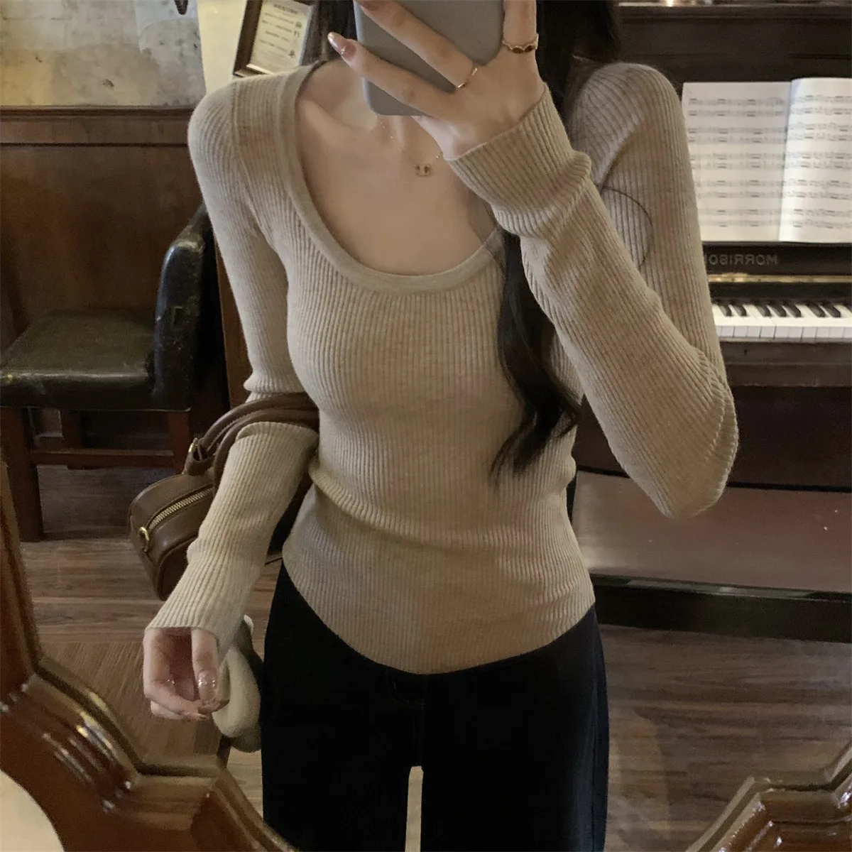 Slim Fit U-Neck Andy Fleece Knitwear Long Sleeve Women's Summer Base Shirt Sweater Commute Style Regular Sleeve Length Pure C...
Slim Fit U-Neck Andy Fleece Knitwear Long Sleeve Women's Summer Base Shirt Sweater Commute Style Regular Sleeve Length Pure C...