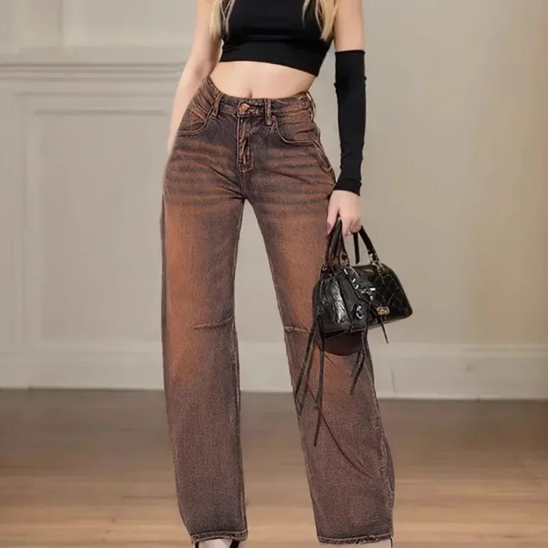 Wide Leg Pants Women Jeans Distressed Streetwear Stretch Mid Waist Washed Pockets Female 2025 Vintage Denims Straight Trousers
Wide Leg Pants Women Jeans Distressed Streetwear Stretch Mid Waist Washed Pockets Female 2025 Vintage Denims Straight Trousers
