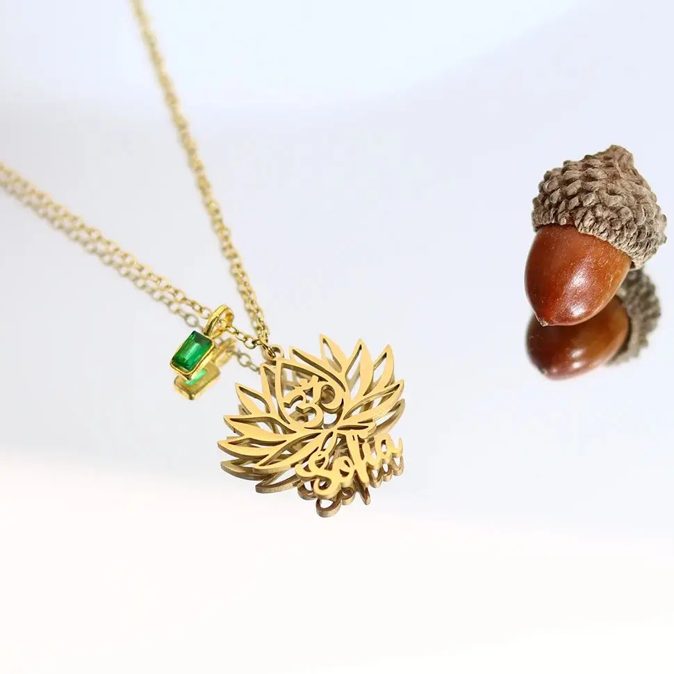 Chandler Custom Name Lotus Flower Mandala OM Necklace Stainless Steel Buddhist Chakra Yoga Spiritual Jewelry Amulet For Women
Chandler Custom Name Lotus Flower Mandala OM Necklace Stainless Steel Buddhist Chakra Yoga Spiritual Jewelry Amulet For Women