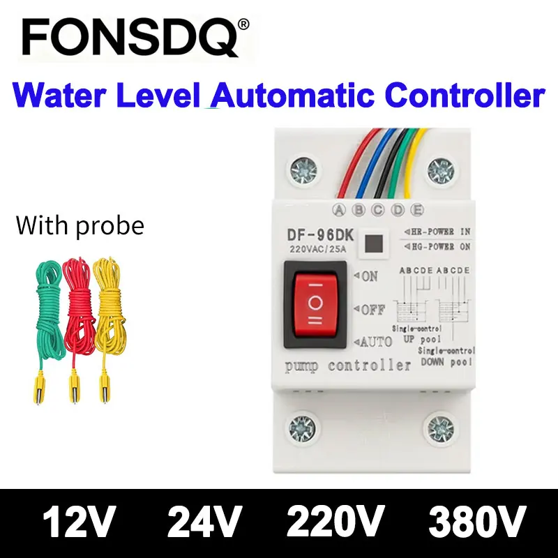 Automatic Water Level Controller 25A Tank Level Detection Sensor Water Pump Control Switch 2M Probe 12V 24V 220V 380V
Automatic Water Level Controller 25A Tank Level Detection Sensor Water Pump Control Switch 2M Probe 12V 24V 220V 380V