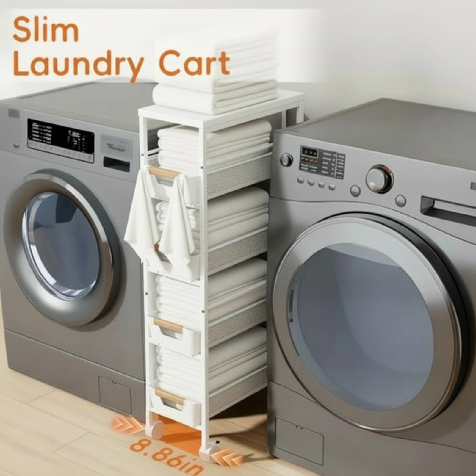 4 Tier Narrow Space Utility Cart with Pull-Out Baskets and Wheels Slide Out Storage Shelves for Kitchen Laundry Room Bathroom
4 Tier Narrow Space Utility Cart with Pull-Out Baskets and Wheels Slide Out Storage Shelves for Kitchen Laundry Room Bathroom