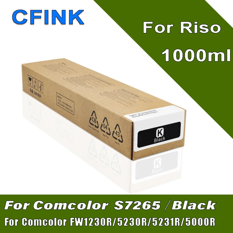 CFINK 1000 мл Riso S-7265 S-7266 S-7267 S-7268 Совместимый картридж для Riso Comcolor FW1230R 5230R 5231R 5000R с чипом
CFINK 1000 мл Riso S-7265 S-7266 S-7267 S-7268 Совместимый картридж для Riso Comcolor FW1230R 5230R 5231R 5000R с чипом