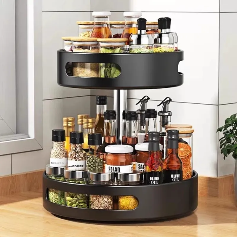 360°Spinning Double-Layer Kitchen Storage Rack Thickened Steel Corner Shelf with Adjustable Height Multipurpose Countertop
360°Spinning Double-Layer Kitchen Storage Rack Thickened Steel Corner Shelf with Adjustable Height Multipurpose Countertop