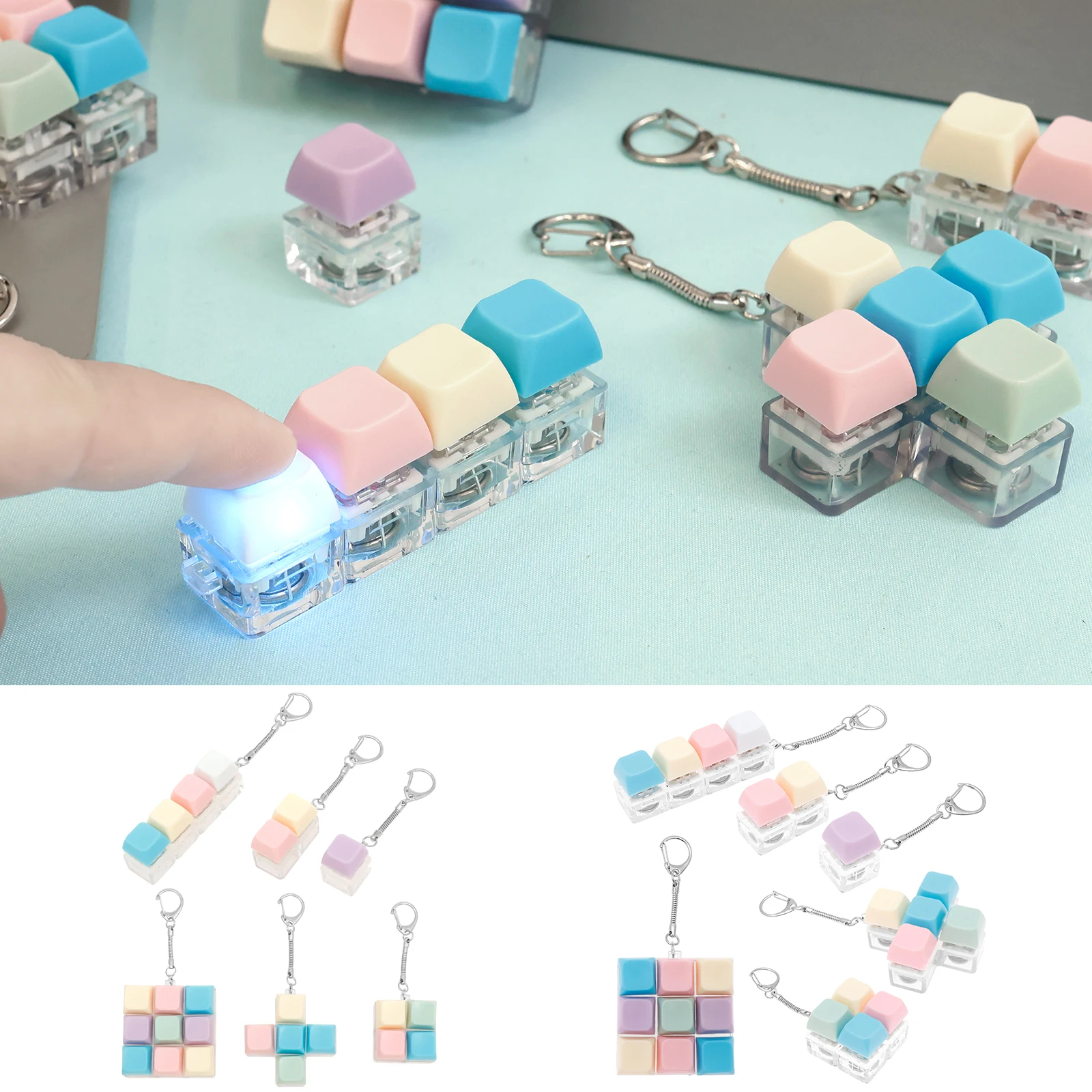 6 Pcs Cute Buttons Keyboard Fidget Keychain Keyboard Clicker Mechanical Keyboard Keyring Stress Relief Toys Gift Key Ring Chain
6 Pcs Cute Buttons Keyboard Fidget Keychain Keyboard Clicker Mechanical Keyboard Keyring Stress Relief Toys Gift Key Ring Chain