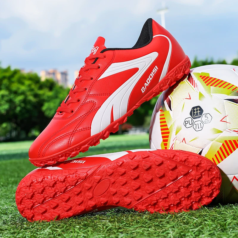 Red Professional Soccer Shoes For Man Comfort Leather TF/AG Men's Football Shoes Outdoor Anti-Slip Fast Soccer Sneakers Women
Red Professional Soccer Shoes For Man Comfort Leather TF/AG Men's Football Shoes Outdoor Anti-Slip Fast Soccer Sneakers Women