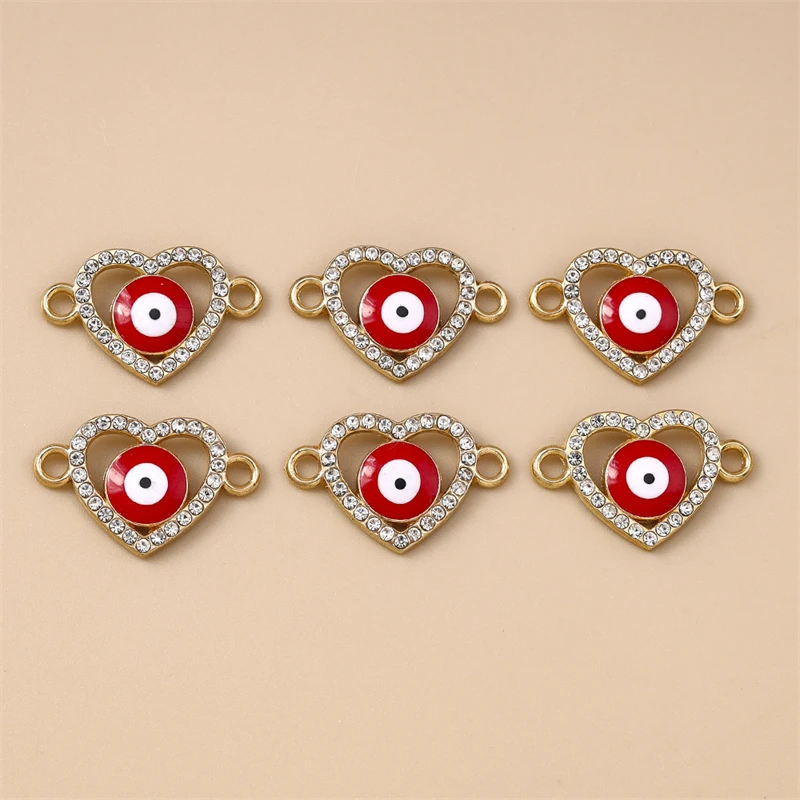 20pcs 25x16mm Cute Crystal Enamel Love Heart Evil Eye Charms Connectors for Jewelry Making DIY Necklaces Bracelets Handmade Gift
20pcs 25x16mm Cute Crystal Enamel Love Heart Evil Eye Charms Connectors for Jewelry Making DIY Necklaces Bracelets Handmade Gift