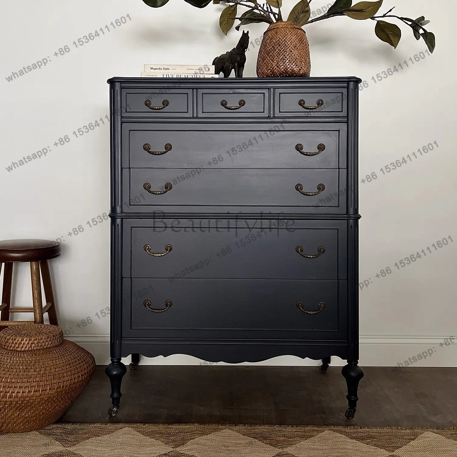 French solid wood chest small apartment living room entrance bedroom locker
French solid wood chest small apartment living room entrance bedroom locker