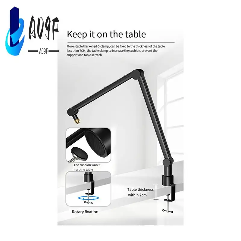 A09F-360 Degree Adjustable Microphone Stand With Phone Holder Live Streaming Heavy Duty Boom Arm Microphone Holder
A09F-360 Degree Adjustable Microphone Stand With Phone Holder Live Streaming Heavy Duty Boom Arm Microphone Holder