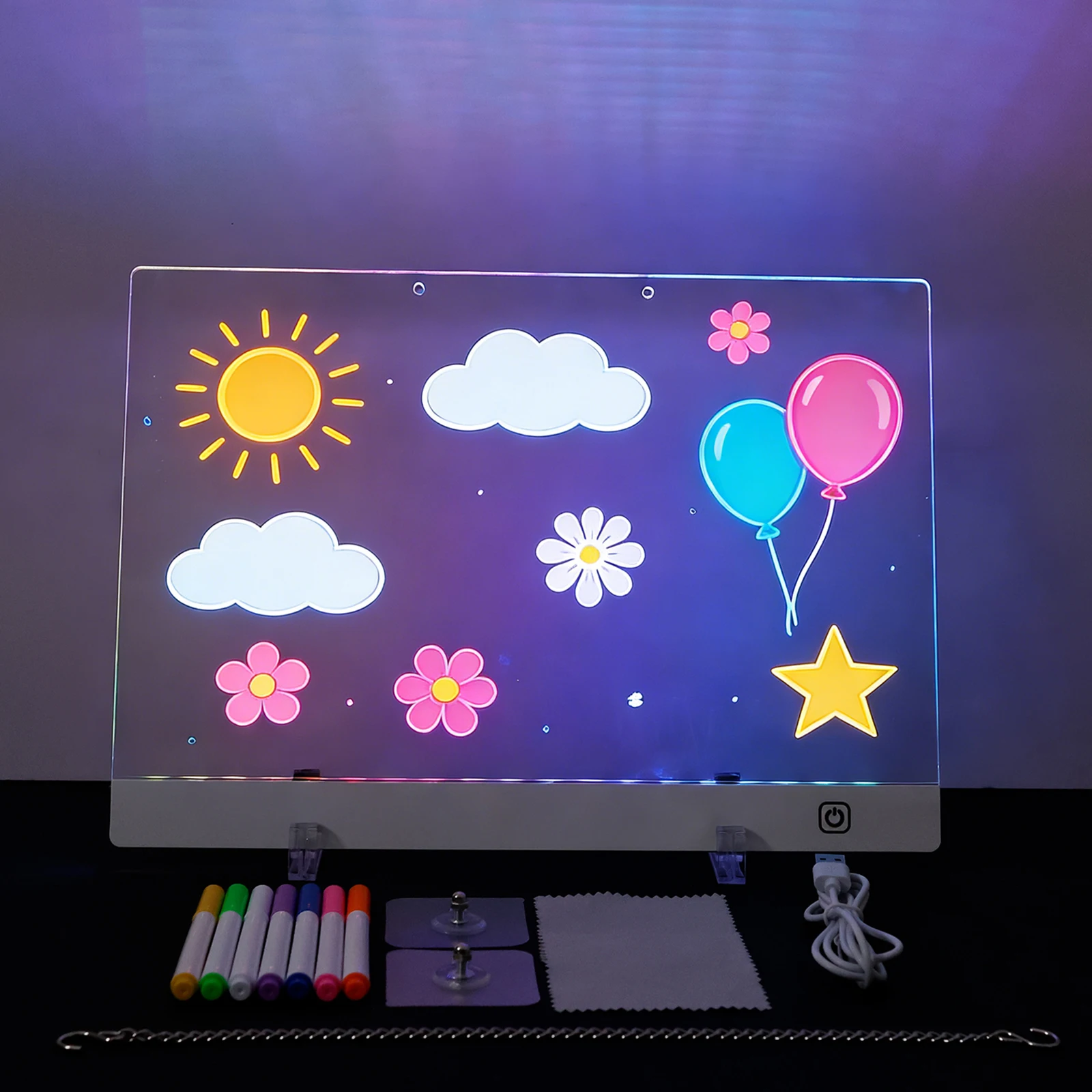 Новая светодиодная доска для рисования, светящаяся акриловая доска для сообщений с 7 маркерами и подставкой, 5-режимный перезаряжаемый блокнот для рисования с подсветкой
Новая светодиодная доска для рисования, светящаяся акриловая доска для сообщений с 7 маркерами и подставкой, 5-режимный перезаряжаемый блокнот для рисования с подсветкой