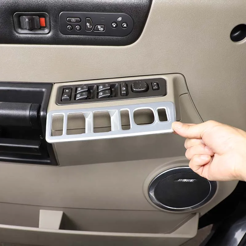 ABS углеродное волокно/серебро для Hummer H2 2003-2007 салон автомобиля, оконное стекло, кнопка подъема, переключатель, рамка, крышка, автоаксессуары
ABS углеродное волокно/серебро для Hummer H2 2003-2007 салон автомобиля, оконное стекло, кнопка подъема, переключатель, рамка, крышка, автоаксессуары