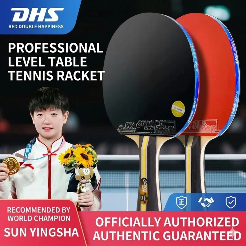 DHS H4002 4/5/6 Stars Table Tennis Racket H5002 H6002 Ping Pong Racket Professional Pure Wood Paddle with Sticky Rubber
DHS H4002 4/5/6 Stars Table Tennis Racket H5002 H6002 Ping Pong Racket Professional Pure Wood Paddle with Sticky Rubber