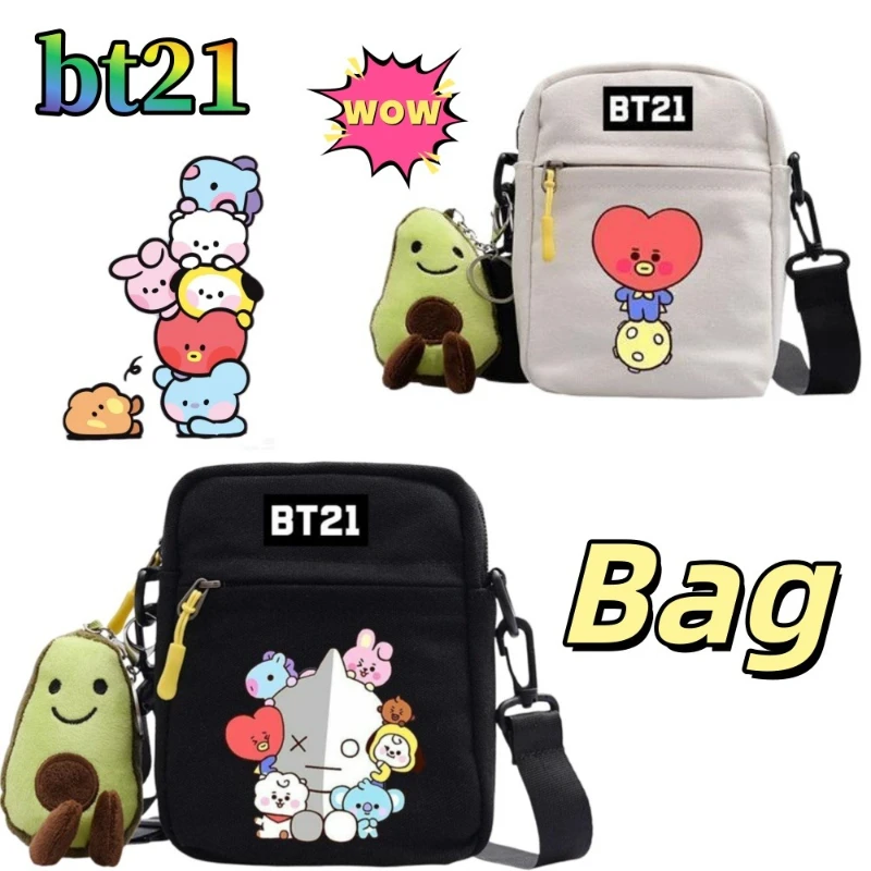 BT21 single-shoulder bag, cartoon cute casual crossbody bag, versatile student printed canvas bag, same style for best friends
BT21 single-shoulder bag, cartoon cute casual crossbody bag, versatile student printed canvas bag, same style for best friends