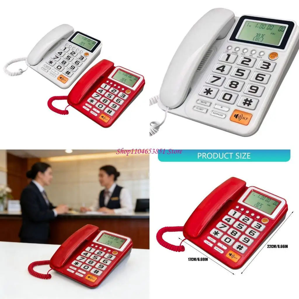 Corded Telephone Desktop House Phone Seniors Caller Big Button Integrated Telephone for Home Office Guest Room
Corded Telephone Desktop House Phone Seniors Caller Big Button Integrated Telephone for Home Office Guest Room