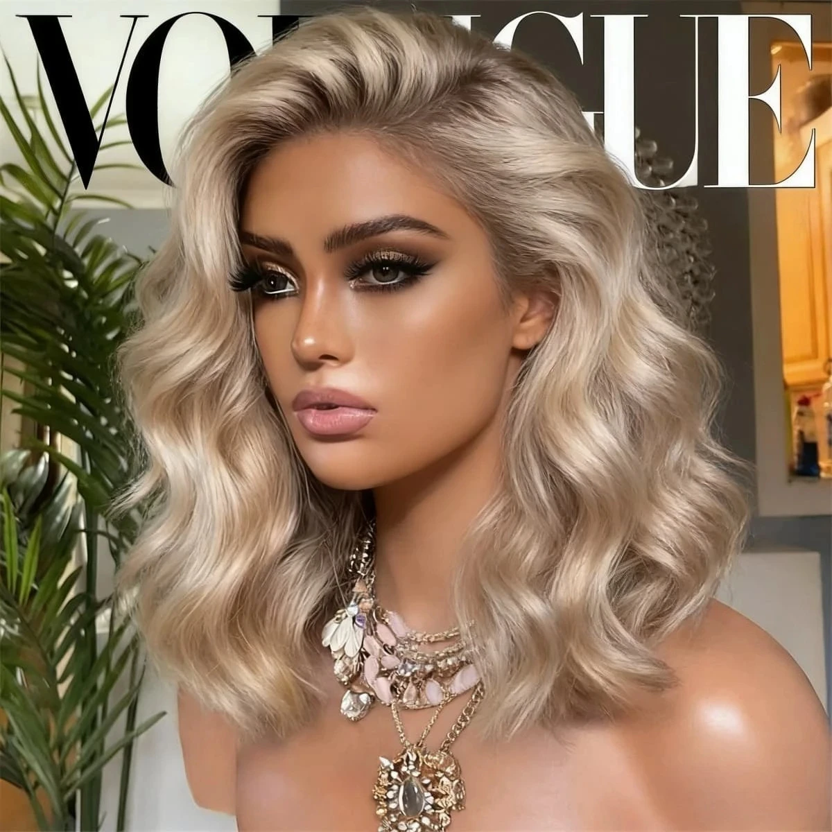Platinum Blonde Ombre Brown Roots Short Body Wave Synthetic Lace Front Wigs Premium Fibre 12" Bob Realistic Look Wig Girls Gift
Platinum Blonde Ombre Brown Roots Short Body Wave Synthetic Lace Front Wigs Premium Fibre 12" Bob Realistic Look Wig Girls Gift