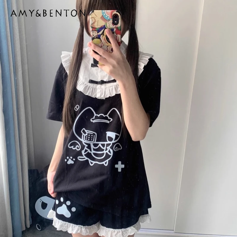 Chinese Style Summer New Animal Print Women's Short Sleeve T-Shirt Original Sweet Cute Versatile Age-Reducing T-Shirts Ladies
Chinese Style Summer New Animal Print Women's Short Sleeve T-Shirt Original Sweet Cute Versatile Age-Reducing T-Shirts Ladies
