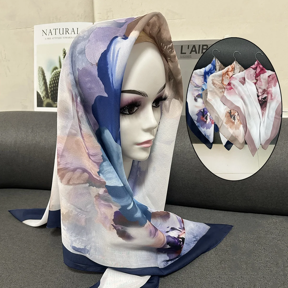 1PCS new high-end 115X115 square scarf, silk scarf, women's scarf, Korean fashion gradient floral scarf
1PCS new high-end 115X115 square scarf, silk scarf, women's scarf, Korean fashion gradient floral scarf