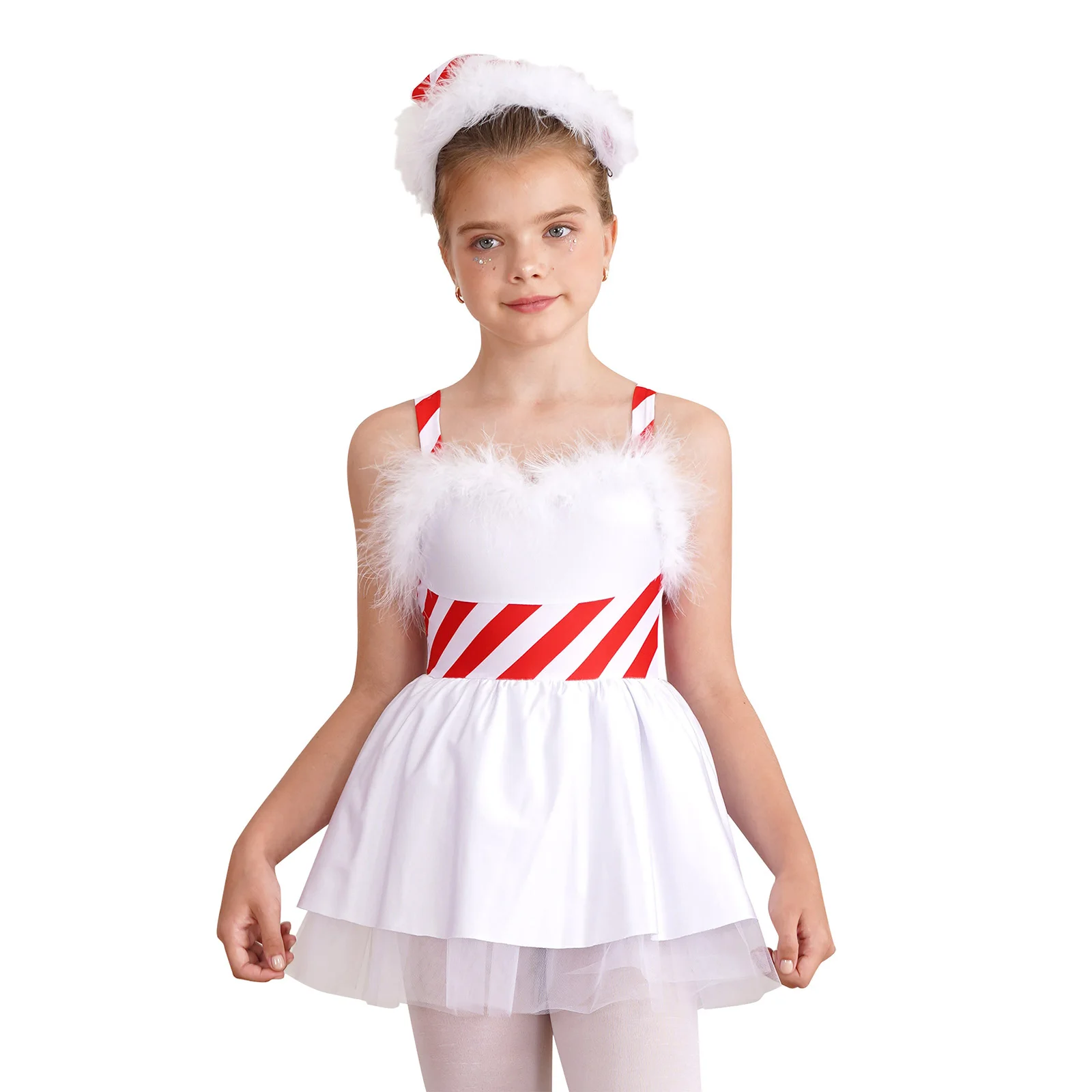 Kids Girls Christmas Santa Claus Costume New Year Xmas Party Cosplay Performance Dress Feather Striped Tutu Leotard with Hat
Kids Girls Christmas Santa Claus Costume New Year Xmas Party Cosplay Performance Dress Feather Striped Tutu Leotard with Hat