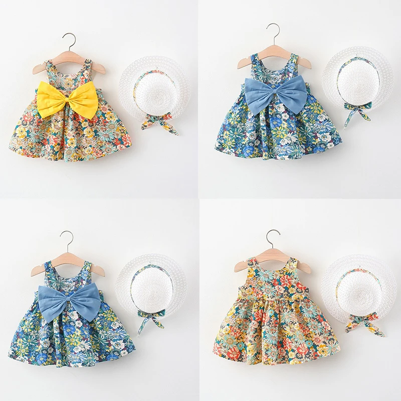 2Pcs/Set Bow Flowers Baby Girl Dresses Summer Fashion Toddler Children Clothes Beach Smooth Dress Kids Costume Hat 0 To 3 Y
2Pcs/Set Bow Flowers Baby Girl Dresses Summer Fashion Toddler Children Clothes Beach Smooth Dress Kids Costume Hat 0 To 3 Y